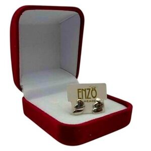 Enzo High Quality Silver Plated Stud Earrings - Minimalist Design - NWT